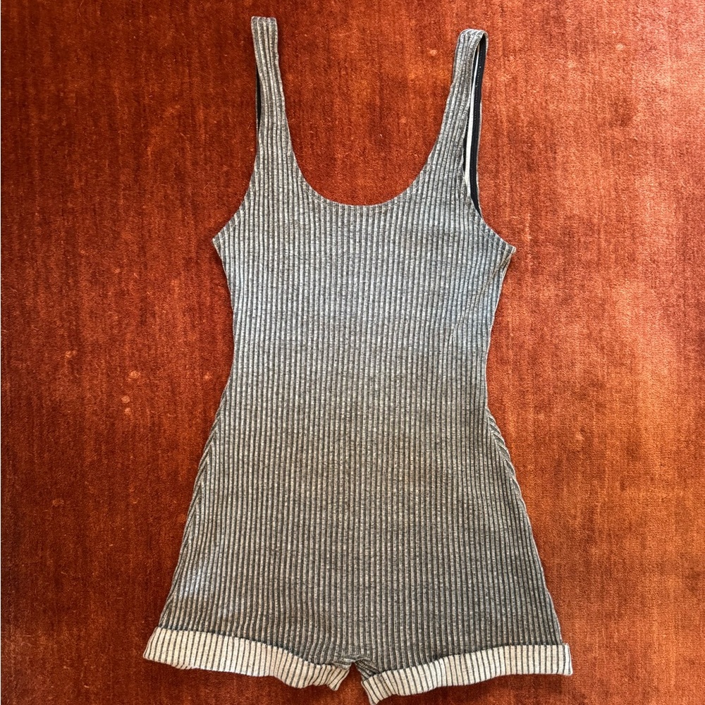 Urban Outfitters Gray Striped Jumpsuit